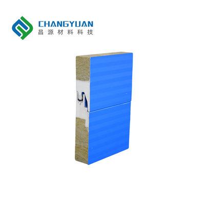 防火75mm ロックウールのサンドイッチ壁パネル 建物の隔熱のための完璧なソリューション