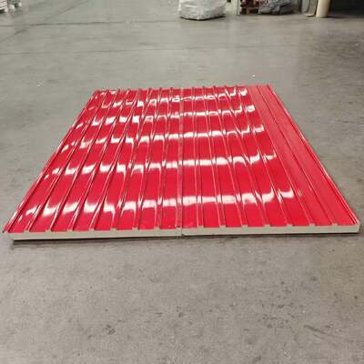 装飾的な pu サンドイッチ耐火屋根パネル外部金属屋根クラッディング パネル万里の長城サンドイッチ パネル